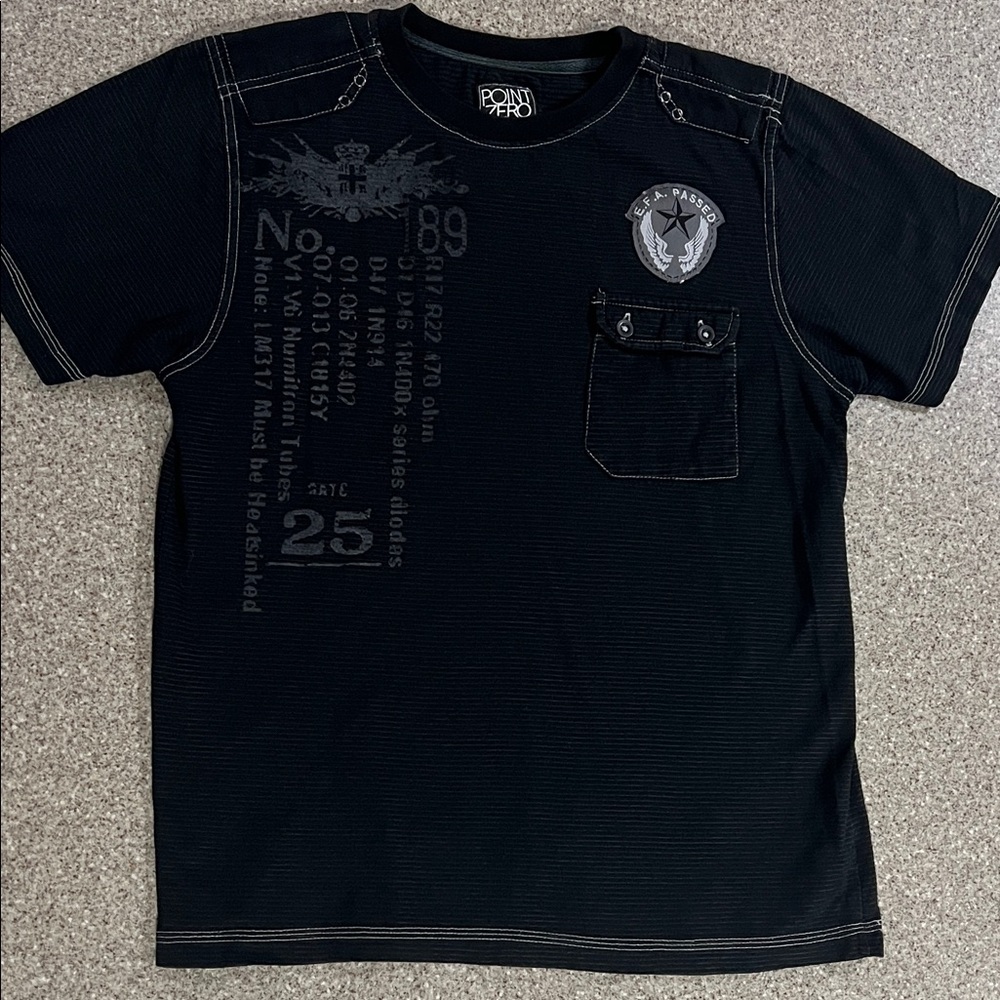 Point Zero Black Kids Graphic Tee